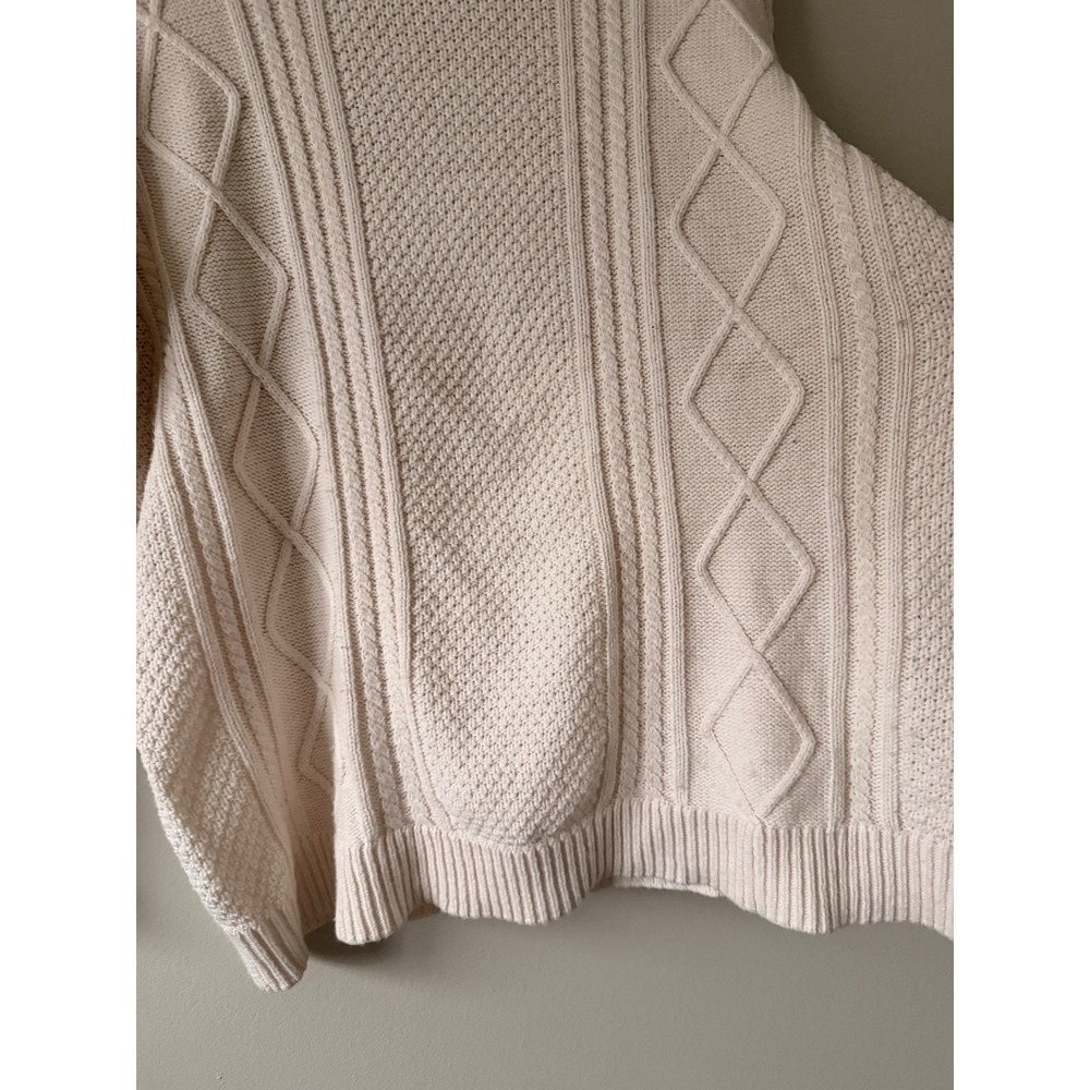 BDG Oversized Cream Cable Knit Sweater Elbow Patches Size S - Picture 8 of 8